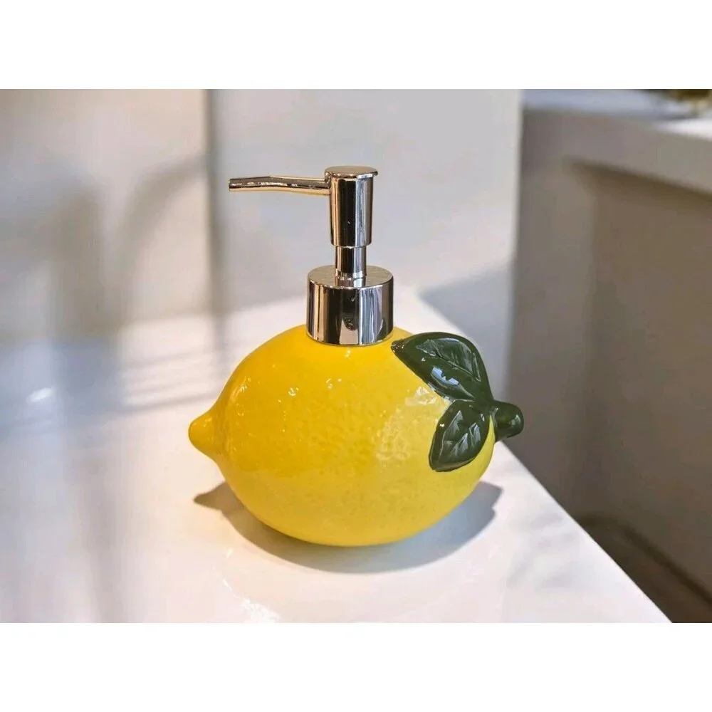 New Ceramic Lemon Shaped Soap Dispenser Lotion Dispenser Kitchen / Bathroom